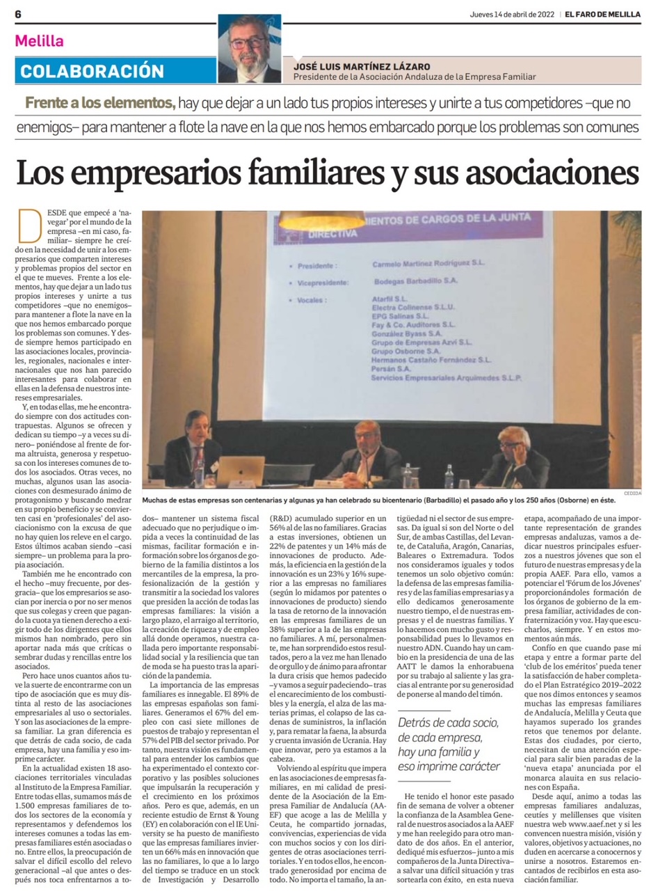 Los empresarios familiares y sus asociaciones